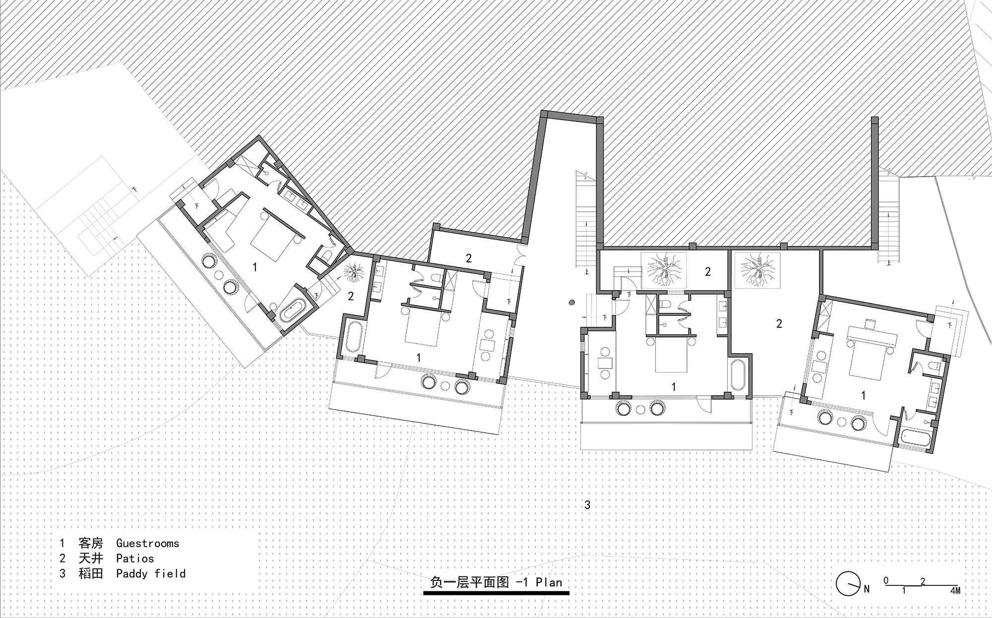 z2 飞茑集民宿负一层平面图 Basement floor plan of StrayBirds B&B （copyritght 3andwich Design, STUDIO QI).jpg