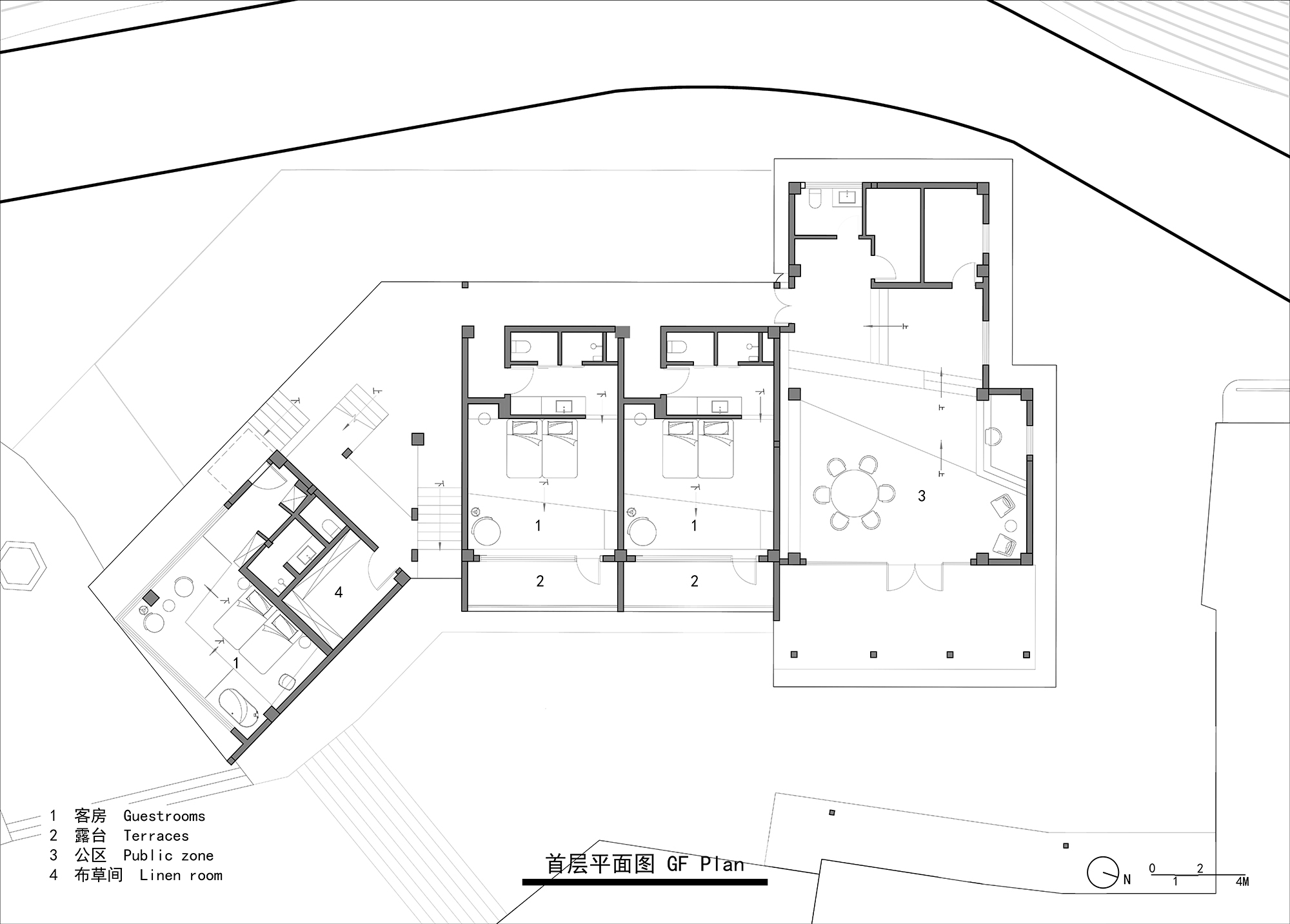 z8 元白民宿西区首层平面图 1st floor plan of Yanbai B & B west area （copyritght 3andwich Design, STUDIO QI).jpg