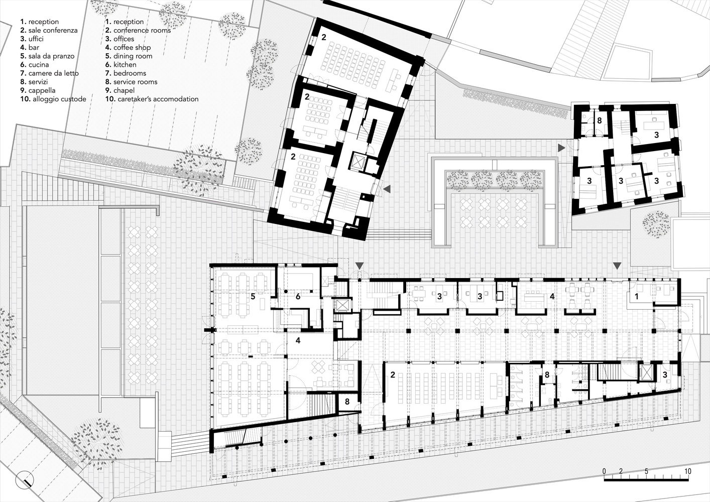 m2 一层平面图 MoDusArchitects_Cusanus_Academy_plan_floor_0_with_key_map.jpg