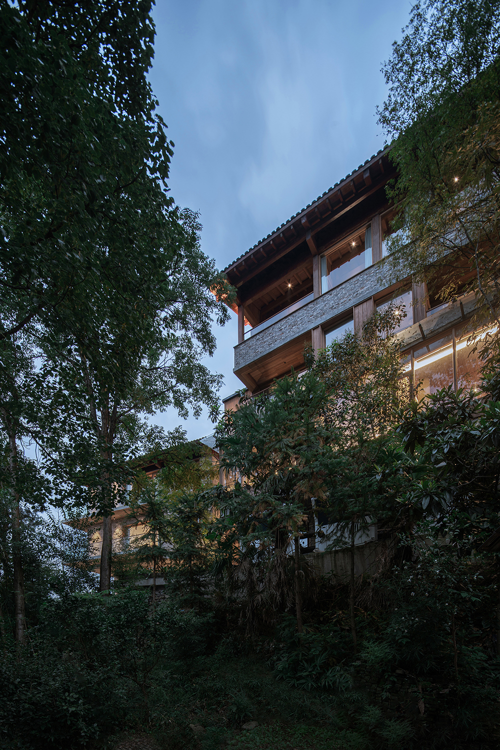 14.北侧仰看民宿， 立面被树木包围Northside upward view, the facade surrounding by trees.jpg